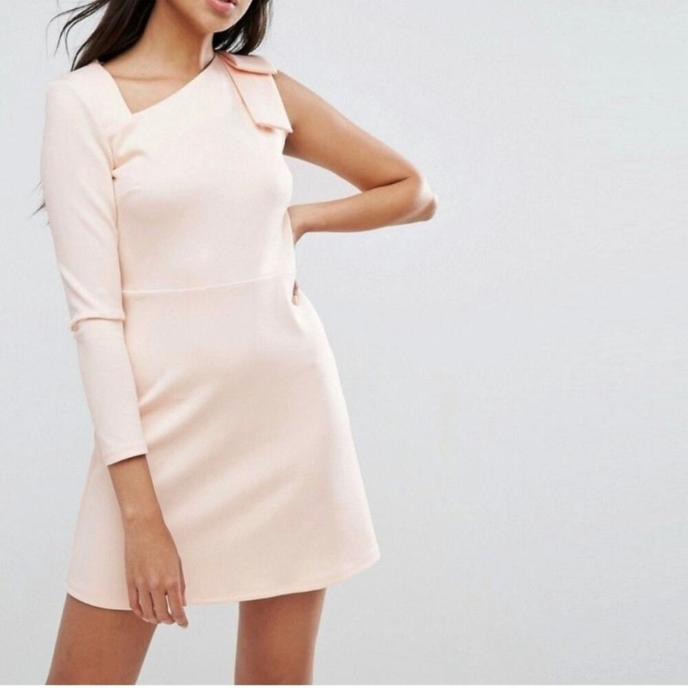 ASOS One Shoulder Bow Scuba Mini Dress